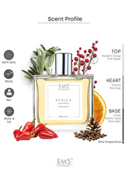 EM5 Africa Edp Perfume For Men 50 Ml 1.7 Fl.oz. | Strong And Long Lasting Eau De Parfum Spray | Citrus Warm Spicy Fragrance | Luxury Gift For Him