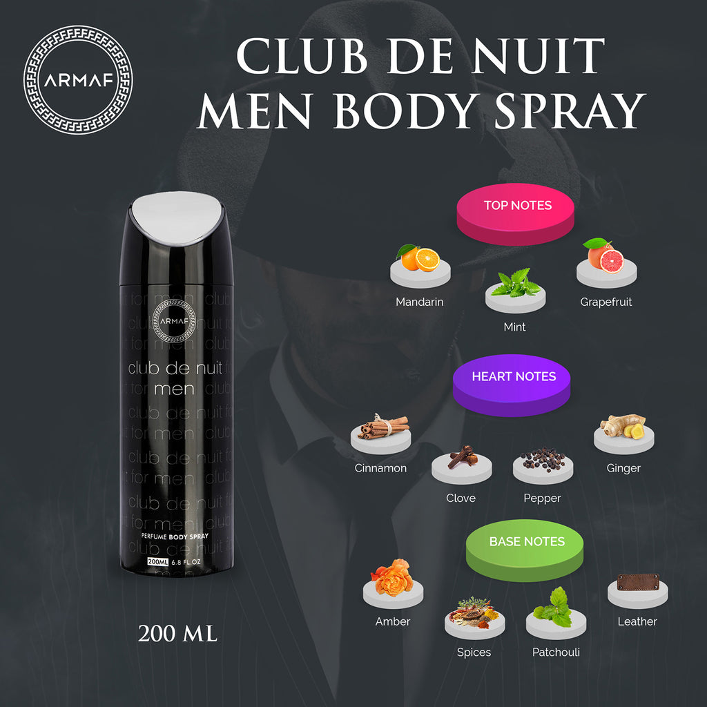 Armaf Club De Nuit Men Perfume Body Spray 200ml 6.7 Fl.oz. Long Lasting | Daily Wear | Alcohol Free Armaf Club De Nuit Men Perfume Body Spray 200ml 6.7 Fl.oz. Long Lasting | Daily Wear | Alcohol Free