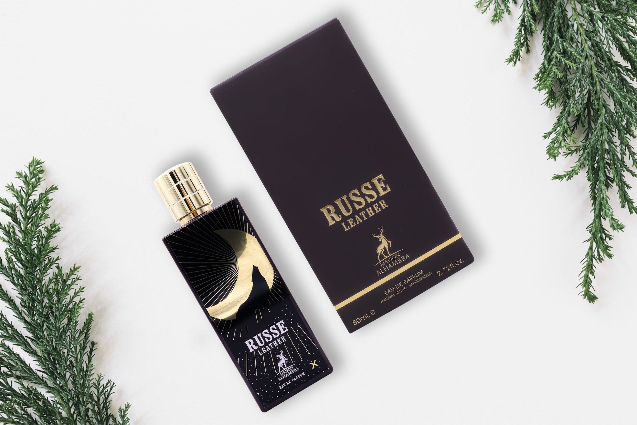 RUSSE LEATHER BY MAISON ALHAMBRA EAU DE PARFUM FOR MEN & WOMEN 80ML 2.7 FL.OZ. RUSSE LEATHER BY MAISON ALHAMBRA EAU DE PARFUM FOR MEN & WOMEN 80ML 2.7 FL.OZ.