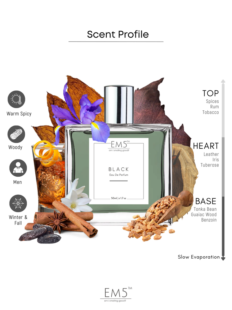 EM5 Black EDP Perfume For Men | Eau De Parfum | 50 Ml 1.7 Fl.oz. | Woody Warm Spicy Fragrance | Strong & Long Lasting | Luxury Gift For Him EM5 Black EDP Perfume For Men | Eau De Parfum | 50 Ml 1.7 Fl.oz. | Woody Warm Spicy Fragrance | Strong & Long Lasting | Luxury Gift For Him