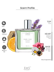 EM5 Dark Oud Perfume | 50 Ml 1.7 Fl.oz. | Men's Eau De Parfum | Strong & Long Lasting Spray | Rose Oud Patchouli Fragrance | Luxury Perfume Spray For Him