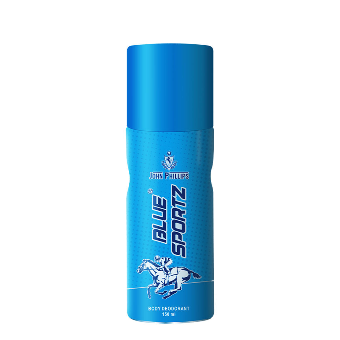 John Phillips Blue Sportz 150ml 5 Fl.oz. & Smog Classic 120ml 4 Fl.oz. No Gas Deodrant For Men John Phillips Blue Sportz 150ml 5 Fl.oz. & Smog Classic 120ml 4 Fl.oz. No Gas Deodrant For Men