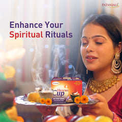 Patanjali Aastha Hawan Cup Saffron Sandal, With Exquisite, Soothing And Lasting Aroma, 90gm