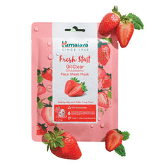 Himalaya Fresh Start Oil Clear Strawberry Face Sheet Mask, With Special Blend Of Hyaluronic Acid That Helps Skin Hydration | 30gm