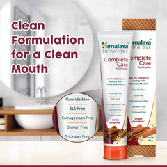 Himalaya Botanique Complete Care Toothpaste - Simply Cinnamon, Free From Fluoride & SLS | For Fresh Breath & Clean Mouth | 150g