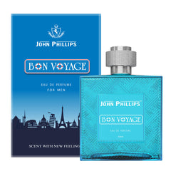 John Phillips Bon Voyage Eau De Parfum 100ml 3.4 Fl.oz. Skin Friendly & Long Lasting Perfume | Men Fragrance For Morning , Gym,travel & Date