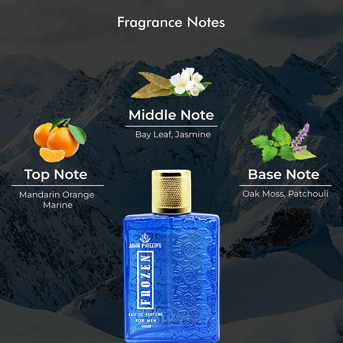John Phillips Water Drops 125ml 4.2 Fl.oz. & Frozen Eau De Perfumes 100ml 3.4 Fl.oz. For Men | Pack Of 2 John Phillips Water Drops 125ml 4.2 Fl.oz. & Frozen Eau De Perfumes 100ml 3.4 Fl.oz. For Men | Pack Of 2