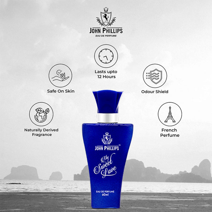 John Phillips 525 & My Sweet Love Eau De Parfum  60ml 2 Fl.oz. Each Pack Of 2 For Men & Women John Phillips 525 & My Sweet Love Eau De Parfum  60ml 2 Fl.oz. Each Pack Of 2 For Men & Women