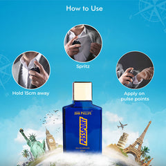 John Phillips Men Passport Eau De Perfume 100ml 3.4 Fl.oz. Skin Friendly & Long Lasting Perfume | Men Oriental Fragrance