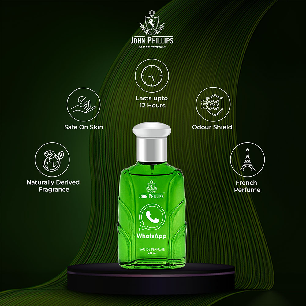 John Phillips Whatsapp Long-lasting Eau De Parfum 60ml 2 Fl.oz. Skin Friendly & Long Lasting Perfume | Unisex Fragrance For Daily Use, Office & Travel John Phillips Whatsapp Long-lasting Eau De Parfum 60ml 2 Fl.oz. Skin Friendly & Long Lasting Perfume | Unisex Fragrance For Daily Use, Office & Travel