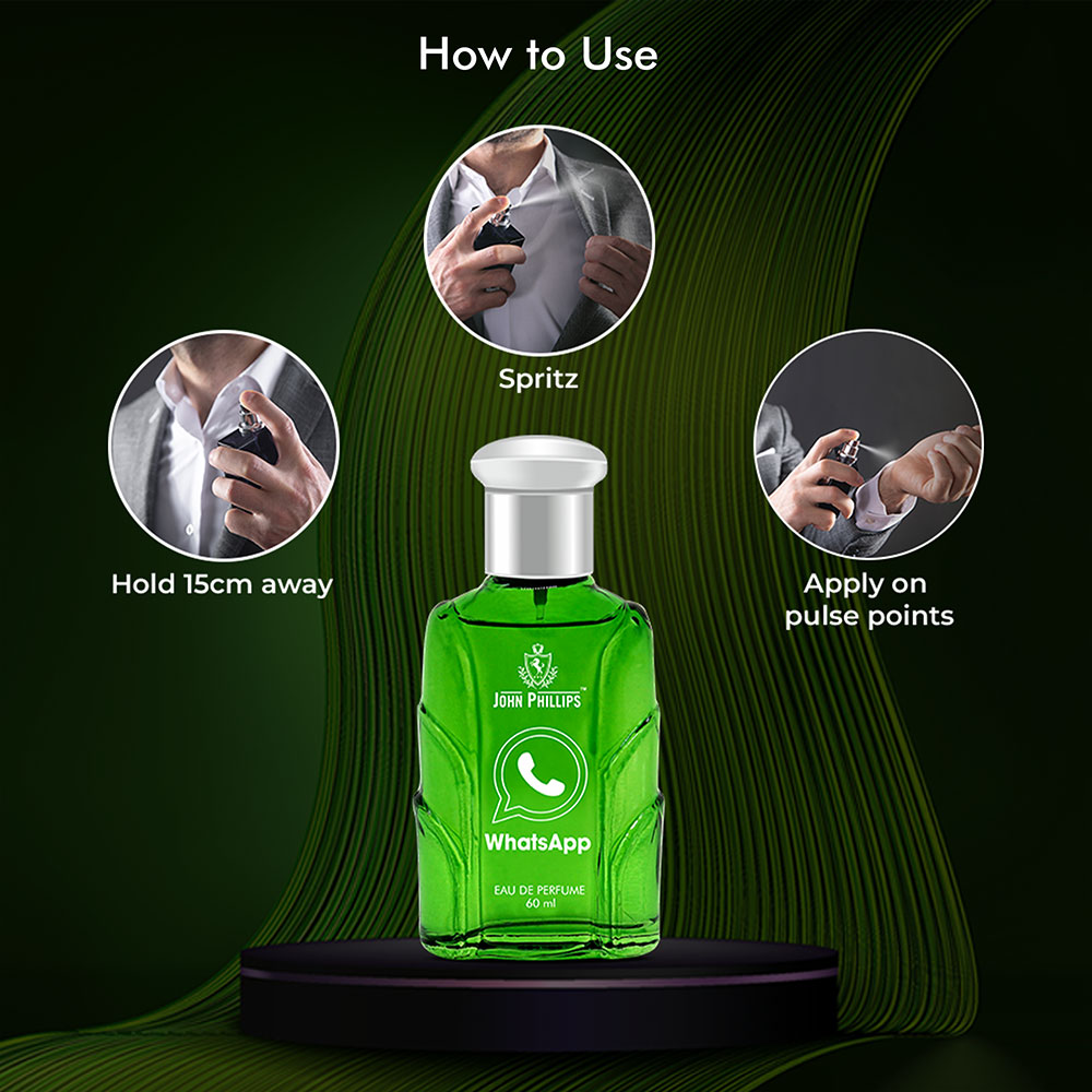 John Phillips Whatsapp Long-lasting Eau De Parfum 60ml 2 Fl.oz. Skin Friendly & Long Lasting Perfume | Unisex Fragrance For Daily Use, Office & Travel John Phillips Whatsapp Long-lasting Eau De Parfum 60ml 2 Fl.oz. Skin Friendly & Long Lasting Perfume | Unisex Fragrance For Daily Use, Office & Travel