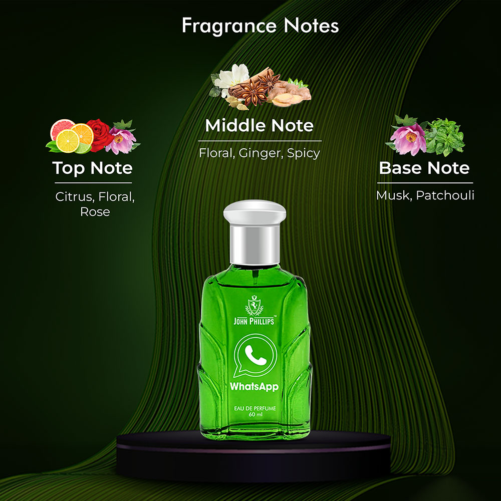 John Phillips Whatsapp Long-lasting Eau De Parfum 60ml 2 Fl.oz. Skin Friendly & Long Lasting Perfume | Unisex Fragrance For Daily Use, Office & Travel John Phillips Whatsapp Long-lasting Eau De Parfum 60ml 2 Fl.oz. Skin Friendly & Long Lasting Perfume | Unisex Fragrance For Daily Use, Office & Travel