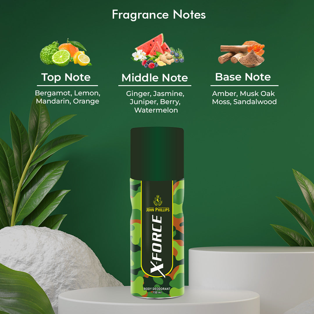 John Phillips Black Eau De Parfum 50ml 1.6 Fl.oz. & X Force Body Deodrant 150ml 5 Fl.oz. Combo Of 2 | For Men John Phillips Black Eau De Parfum 50ml 1.6 Fl.oz. & X Force Body Deodrant 150ml 5 Fl.oz. Combo Of 2 | For Men