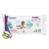 Himalaya Jumbo Gentle Baby Wipes, Anytime, Anywhere Cleansing For Your Baby | 12 Wipes