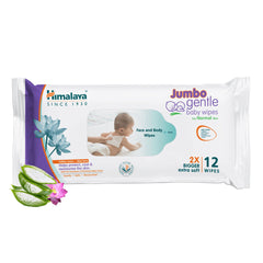 Himalaya Jumbo Gentle Baby Wipes, Anytime, Anywhere Cleansing For Your Baby | 12 Wipes