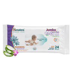 Himalaya Jumbo Gentle Baby Wipes, Anytime, Anywhere Cleansing For Your Baby | 24 Wipes