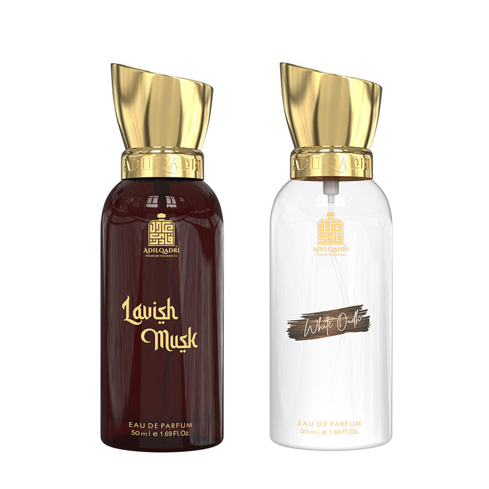 ADILQADRI LAVISH MUSK, WHITE OUDH ATTAR | MUSKY, STRONG MASCULINE SCENT | LONG LASTING ALCOHOL-FREE ROLL-ON ATTAR FOR MEN & WOMEN | 50ML 1.6 FL.OZ. EACH PACK OF 2 ADILQADRI LAVISH MUSK, WHITE OUDH ATTAR | MUSKY, STRONG MASCULINE SCENT | LONG LASTING ALCOHOL-FREE ROLL-ON ATTAR FOR MEN & WOMEN | 50ML 1.6 FL.OZ. EACH PACK OF 2