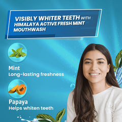 Himalaya Active Fresh Mint Mouthwash, Mint Freshness And Long-Lasting Fresh Breath | 215ml