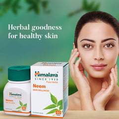 Himalaya Neem Tablets, Skin Wellness, Controls Acne & 100% Vegetarian | 60 Tablets (Pack Of 2)