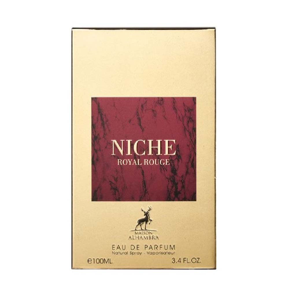 NICHE ROYAL ROUGE BY MAISON ALHAMBRA EAU DE PARFUM 100ML 3.4 FL.OZ. FOR MEN & WOMEN NICHE ROYAL ROUGE BY MAISON ALHAMBRA EAU DE PARFUM 100ML 3.4 FL.OZ. FOR MEN & WOMEN