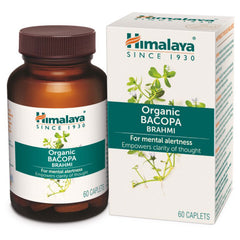 Himalaya Organic Bacopa (Brahmi), For Mental Alertness, Improves Memory Score By 30%, Supports Positive Mood I 100% Natural, 30 Veg Caplets