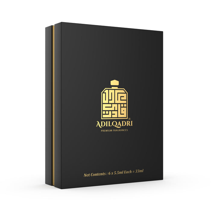 ADILQADRI ASSORTED LUXURY ALCOHOL FREE LONG LASTING ROLL-ON ATTAR PERFUME GIFT SET FOR UNISEX 6ML 0.2 FL.OZ EACH X6 ADILQADRI ASSORTED LUXURY ALCOHOL FREE LONG LASTING ROLL-ON ATTAR PERFUME GIFT SET FOR UNISEX 6ML 0.2 FL.OZ EACH X6