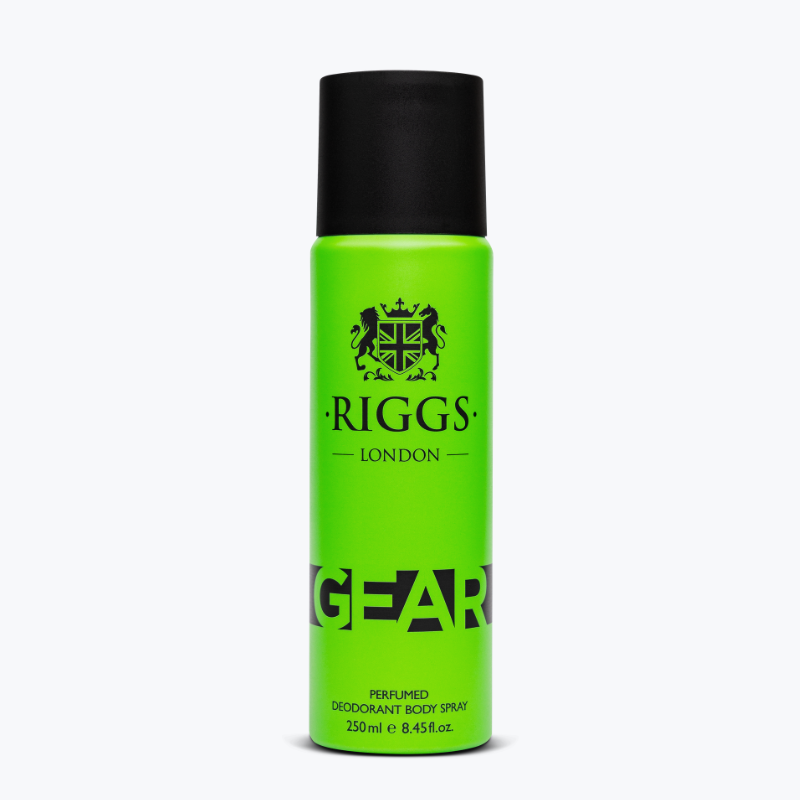 Riggs London Gear Perfumed Deodorant Body Spray 250ml 8.4 Fl.oz. Unisex Fragrance | Daily Wear Riggs London Gear Perfumed Deodorant Body Spray 250ml 8.4 Fl.oz. Unisex Fragrance | Daily Wear