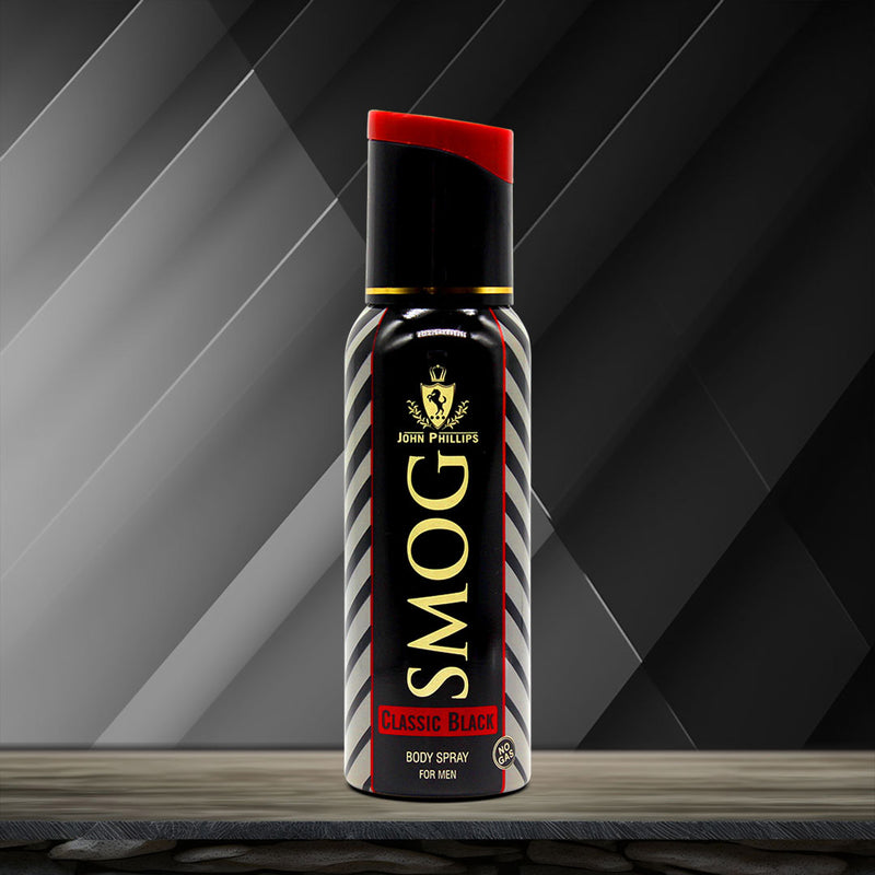 John Phillips Smog Classic Black 120ml 0.4 Fl.oz. &  Smog Classic 120ml 4 Fl.oz. No Gas Deodrant For Men | Long Lasting John Phillips Smog Classic Black 120ml 0.4 Fl.oz. &  Smog Classic 120ml 4 Fl.oz. No Gas Deodrant For Men | Long Lasting