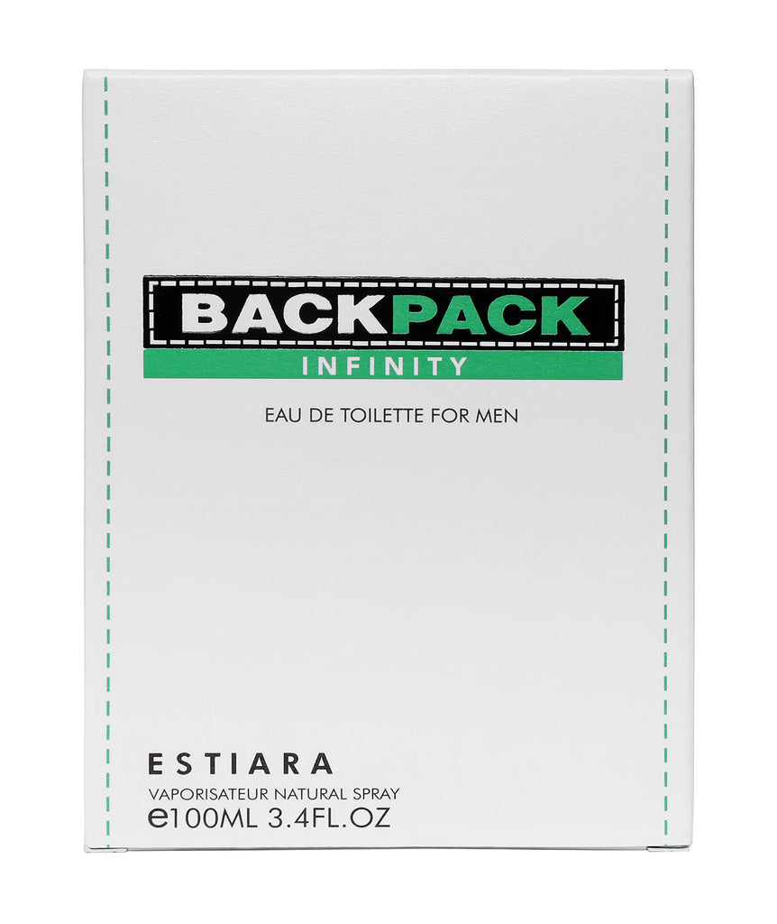 ESTIARA BACKPACK INFINITY WHITE EAU DE TOILETTE FOR MEN 100ML 3.4 FL.OZ. ESTIARA BACKPACK INFINITY WHITE EAU DE TOILETTE FOR MEN 100ML 3.4 FL.OZ.