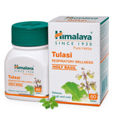 Himalaya Wellness Pure Herbs Tulasi Respiratory Wellness, Holy Basil, Relieves Cough & Cold | 60 Tablets