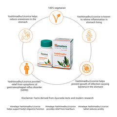 Himalaya Wellness Pure Herbs Yashtimadhu Tablet, Relieves Acidity & Manages Digestive Health | 60 Tablets (Pack Of 5)