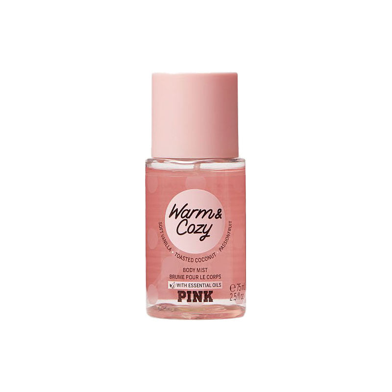 VICTORIA'S SECRET PINK WARM & COZY BODY MIST WITH ESSENTIAL OILS 75ML 2.5 FL.OZ. VICTORIA'S SECRET PINK WARM & COZY BODY MIST WITH ESSENTIAL OILS 75ML 2.5 FL.OZ.