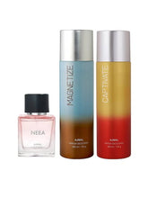 Ajmal Captivate & Magnetize Deodrant 200ml 6.7 Fl.oz. + Neea Eau De Parfum 50ml 1.6 Fl.oz. For Unisex | Combo Of 3
