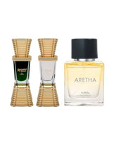 Ajmal Jannatul Firdaus Cp + Aura Cp Attar Perfume Oil Oriental 10ml & Aretha Eau De Parfume 50ml 1.6 Fl.oz. For Men & Women