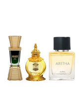Ajmal Mukhallat Al Wafa Cp + Jannatul Firdaus Cp Attar 10ml 0.3 Fl.oz. Each X2 + Aretha Eau De Parfum 50ml 1.6 Fl.oz. | Combo Of 3 For Unisex