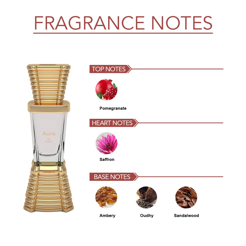 Ajmal Aura Concentrated Perfume 10ml 0.3 Fl.oz. Gift For Women | Alcohol Free Ajmal Aura Concentrated Perfume 10ml 0.3 Fl.oz. Gift For Women | Alcohol Free