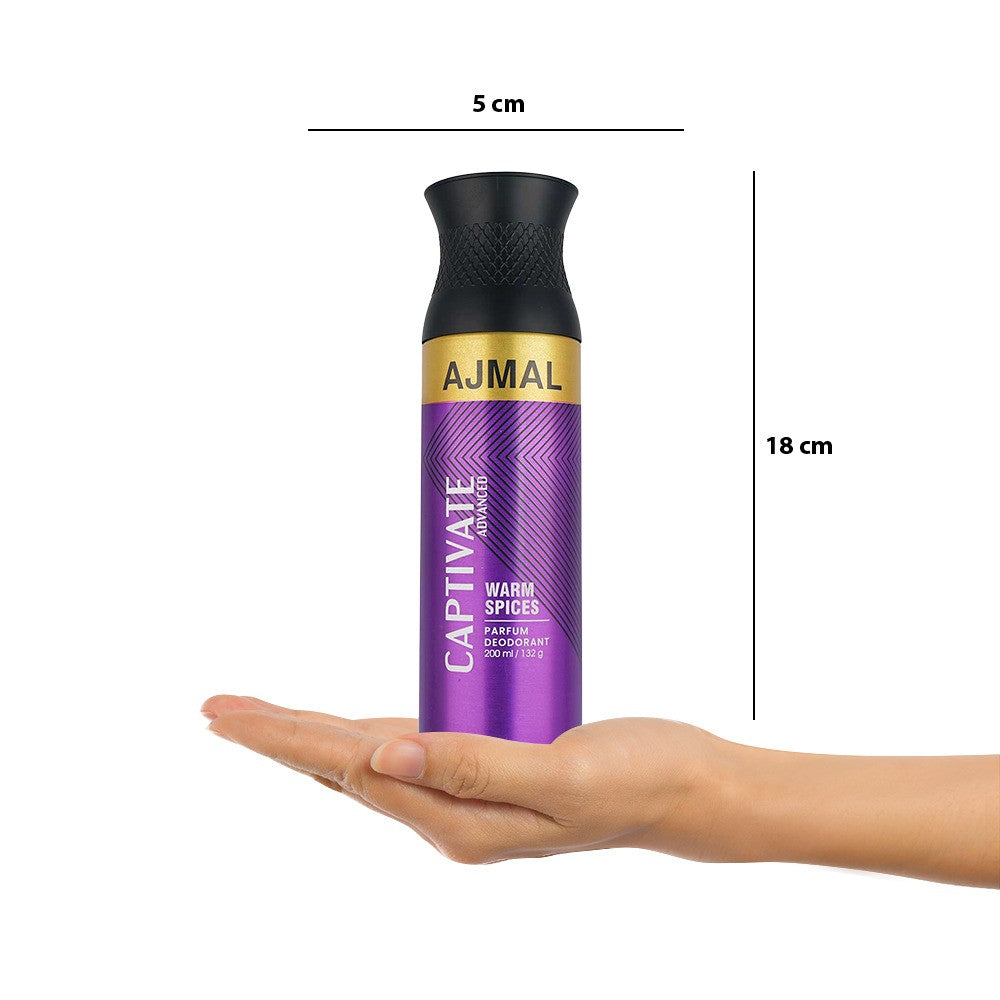 Ajmal Captivate Advanced Parfum Deodorant 200ml 6.7 Fl.oz. Warm Spices | Casual Wear Gift For Men & Women Ajmal Captivate Advanced Parfum Deodorant 200ml 6.7 Fl.oz. Warm Spices | Casual Wear Gift For Men & Women