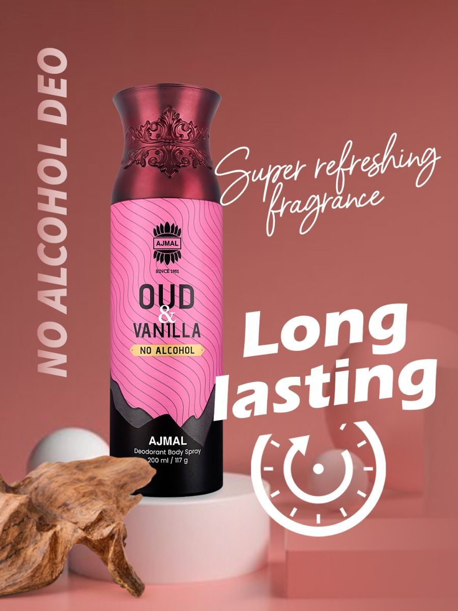 Ajmal Oud & Vanilla Deodorant Body Spray 200ml 6.7 Fl.oz. Perfume For Men & Women | Non-alcoholic Ajmal Oud & Vanilla Deodorant Body Spray 200ml 6.7 Fl.oz. Perfume For Men & Women | Non-alcoholic