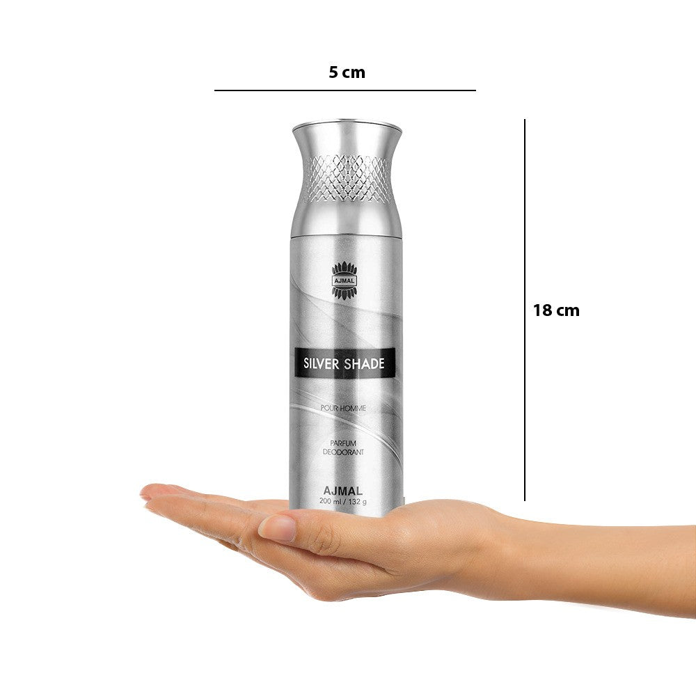 Ajmal Silver Shade Pour Homme Parfum Deodorant 200ml 6.7 Fl.oz. Gift For Men | Long Lasting Ajmal Silver Shade Pour Homme Parfum Deodorant 200ml 6.7 Fl.oz. Gift For Men | Long Lasting