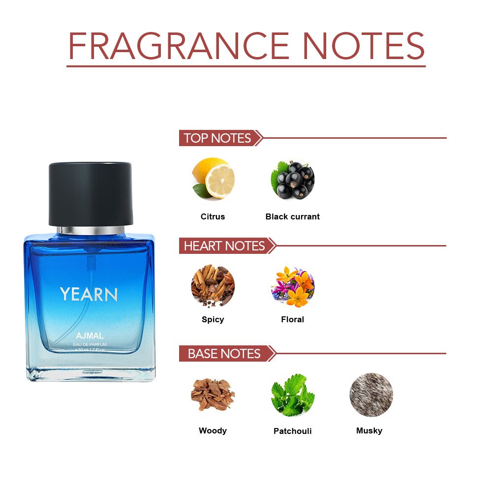 Ajmal Yearn Eau De Parfum 50ml 1.7 Fl.oz. Office Wear Gift For Men & Women | Long Lasting Ajmal Yearn Eau De Parfum 50ml 1.7 Fl.oz. Office Wear Gift For Men & Women | Long Lasting