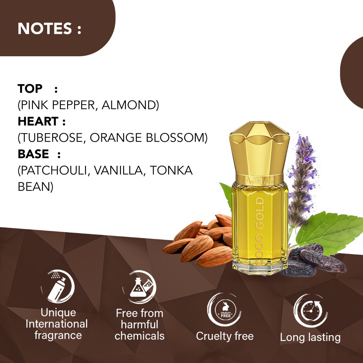 Ajmal Coco Gold Concentrated Perfume 5ml 0.17 Fl.oz. Women Fragrance | Alcohol Free Ajmal Coco Gold Concentrated Perfume 5ml 0.17 Fl.oz. Women Fragrance | Alcohol Free