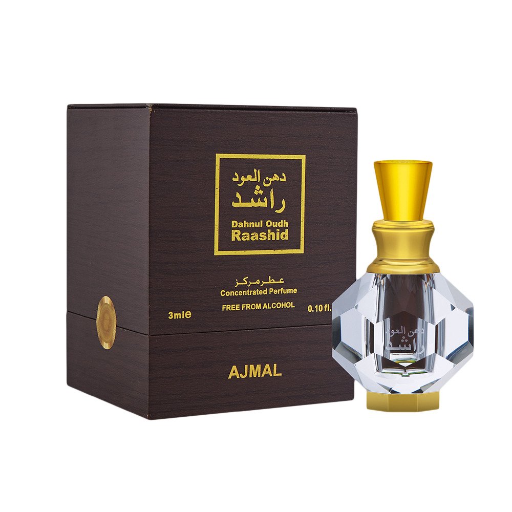 Ajmal Dahnul Oudh Raashid Concentrated Perfume 3ml 0.1 Fl.oz. For Unisex | Alcohol Free Ajmal Dahnul Oudh Raashid Concentrated Perfume 3ml 0.1 Fl.oz. For Unisex | Alcohol Free