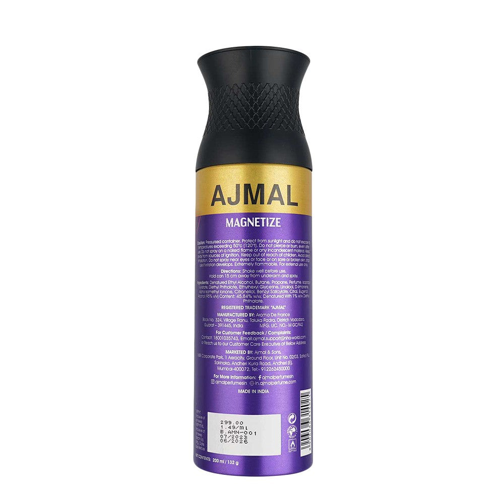 Ajmal Magnetize Zesty Berries Parfum Deodorant 200ml 6.7 Fl.oz. | Casual Wear Gift For Men & Women | Long Lasting Ajmal Magnetize Zesty Berries Parfum Deodorant 200ml 6.7 Fl.oz. | Casual Wear Gift For Men & Women | Long Lasting
