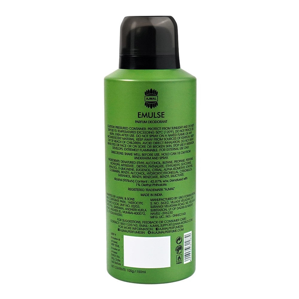 Ajmal Emulse Parfum Deodorant 150ml 5.0 Fl.oz. | Party Wear Gift For Men & Women | Long Lasting Ajmal Emulse Parfum Deodorant 150ml 5.0 Fl.oz. | Party Wear Gift For Men & Women | Long Lasting