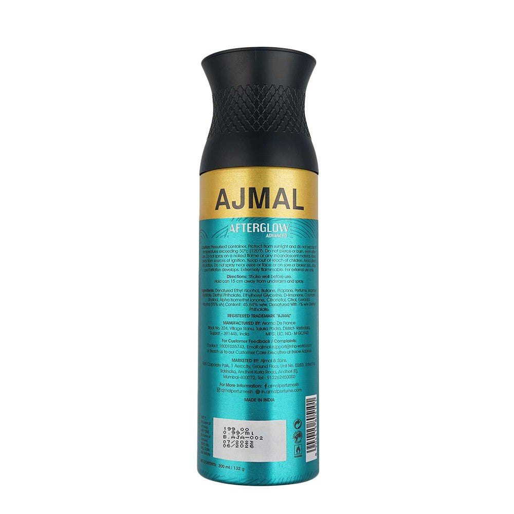Ajmal After Glow Advanced Wild Sea Parfum Deodorant 200ml 6.7 Fl.oz. Casual Wear Gift For Men & Women Ajmal After Glow Advanced Wild Sea Parfum Deodorant 200ml 6.7 Fl.oz. Casual Wear Gift For Men & Women