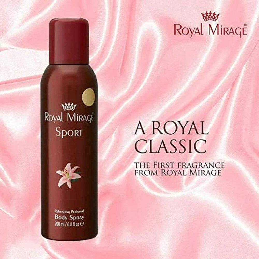 Royal Mirage Sport Refreshing Perfumed Body Spray 200ml 6.8 Fl.oz. Unisex Fragrance Royal Mirage Sport Refreshing Perfumed Body Spray 200ml 6.8 Fl.oz. Unisex Fragrance