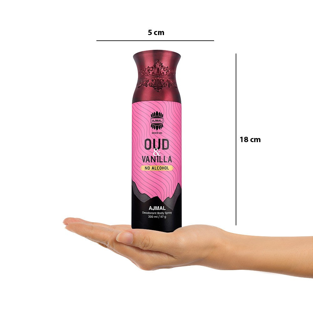 Ajmal Oud & Vanilla Deodorant Body Spray 200ml 6.7 Fl.oz. Perfume For Men & Women | Non-alcoholic Ajmal Oud & Vanilla Deodorant Body Spray 200ml 6.7 Fl.oz. Perfume For Men & Women | Non-alcoholic