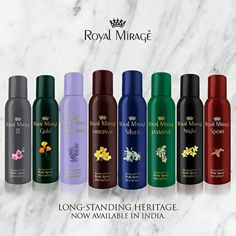 Royal Mirage Original Refreshing Perfumed Body Spray 200ml 6.8 Fl.oz. Unisex Fragrance Royal Mirage Original Refreshing Perfumed Body Spray 200ml 6.8 Fl.oz. Unisex Fragrance