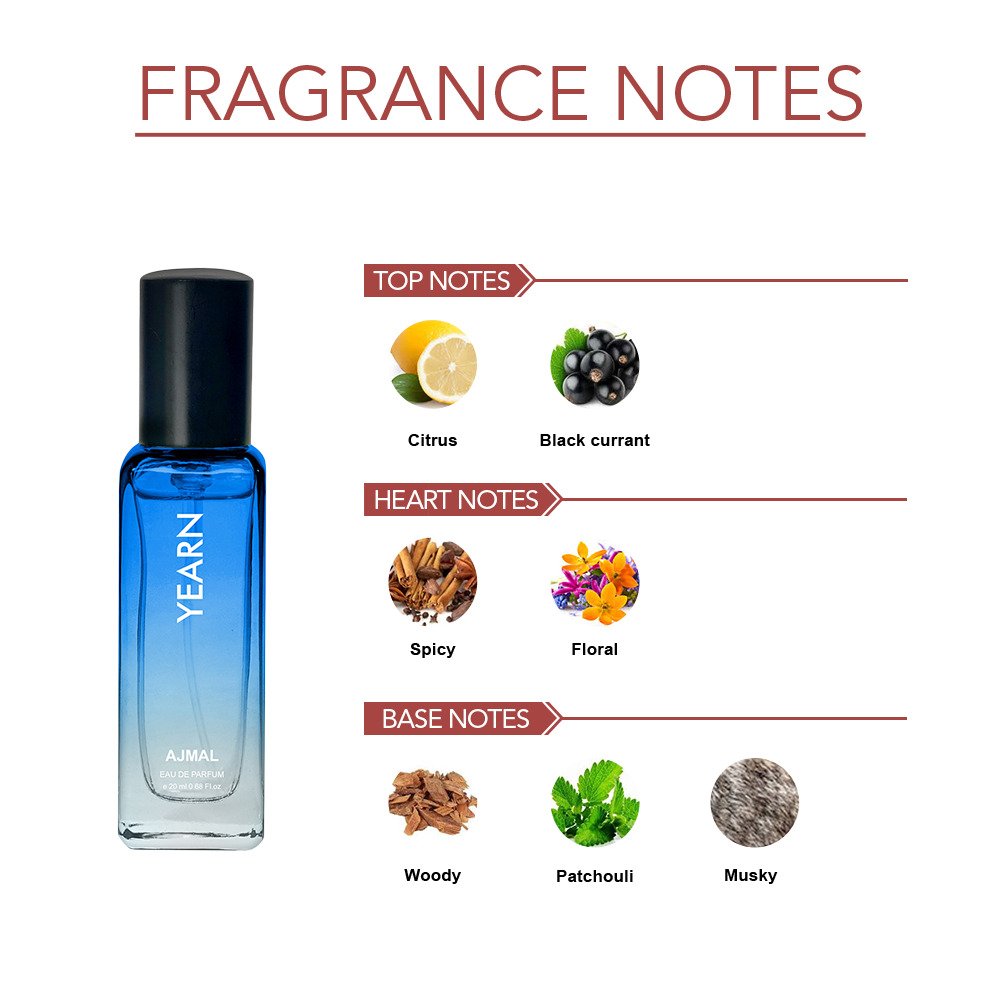 Ajmal Yearn Eau De Parfum 20ml 0.6 Fl.oz. Party Wear Gift For Men | Long Lasting Spray Ajmal Yearn Eau De Parfum 20ml 0.6 Fl.oz. Party Wear Gift For Men | Long Lasting Spray