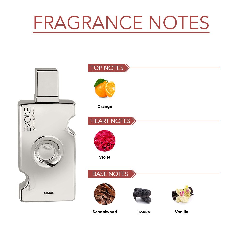 Ajmal Evoke Silver Edition Eau De Parfum 75ml 2.5 Fl.oz. Perfume Gift For Women | Long Lasting Spray Ajmal Evoke Silver Edition Eau De Parfum 75ml 2.5 Fl.oz. Perfume Gift For Women | Long Lasting Spray